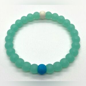 LOKAI Medium Translucent Aqua Blue Sea Green Rare Bangle Bracelet Boho Coastal